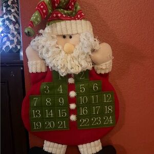 Vintage Festive Santa Advent Calendar - Red and Green